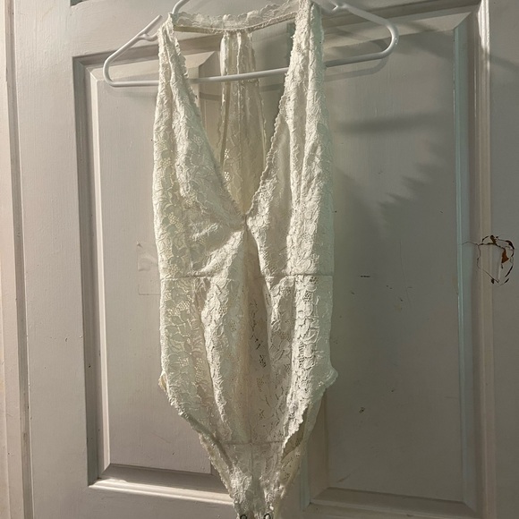 Free People Other - Free People Cream Chemise with Delicate Lace